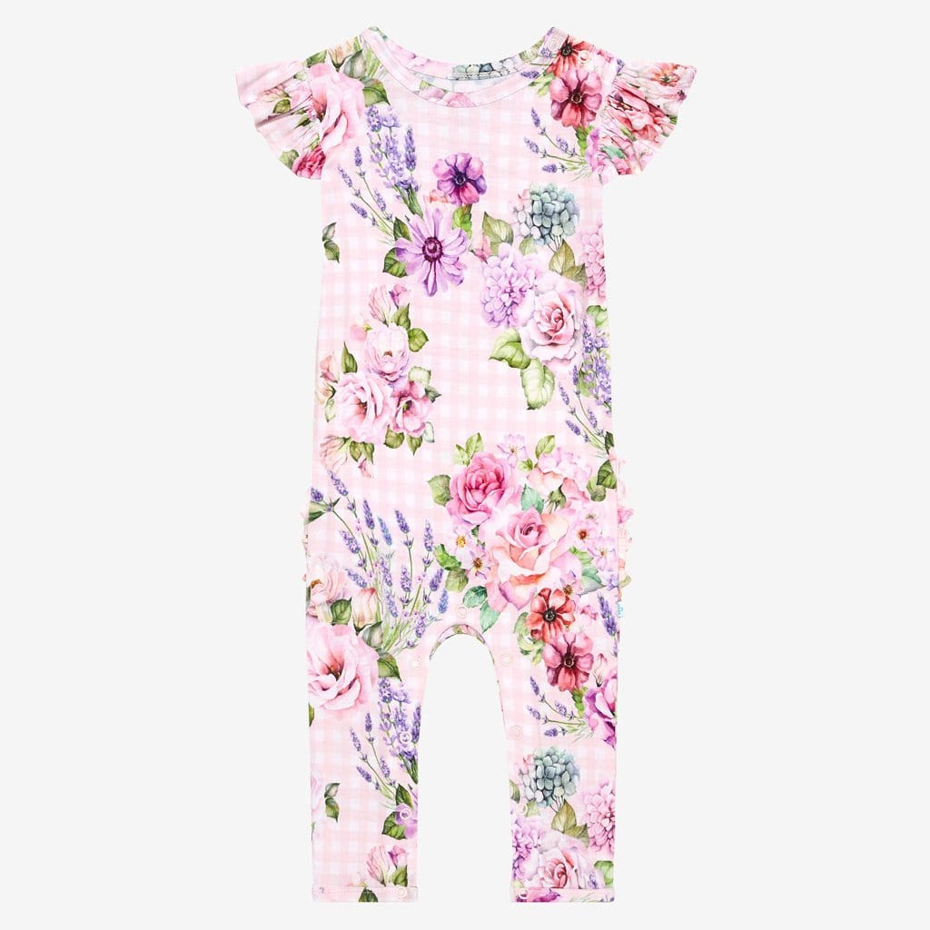 Arabella ruffled cap sleeve romper