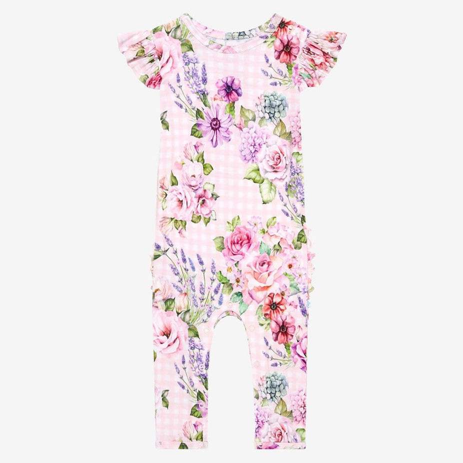 Arabella ruffled cap sleeve romper