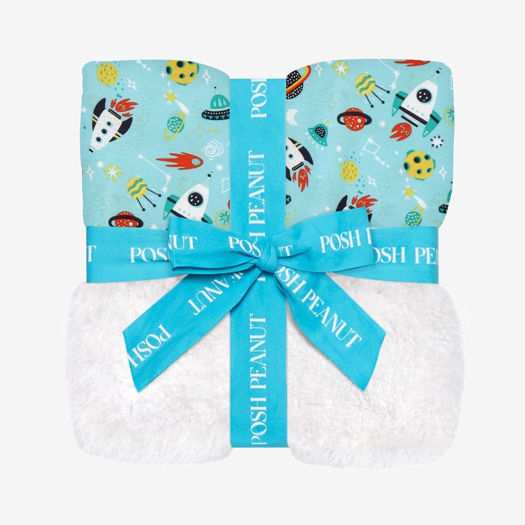 Cosmo & Off White Plush Patoo with rocket and planet pattern