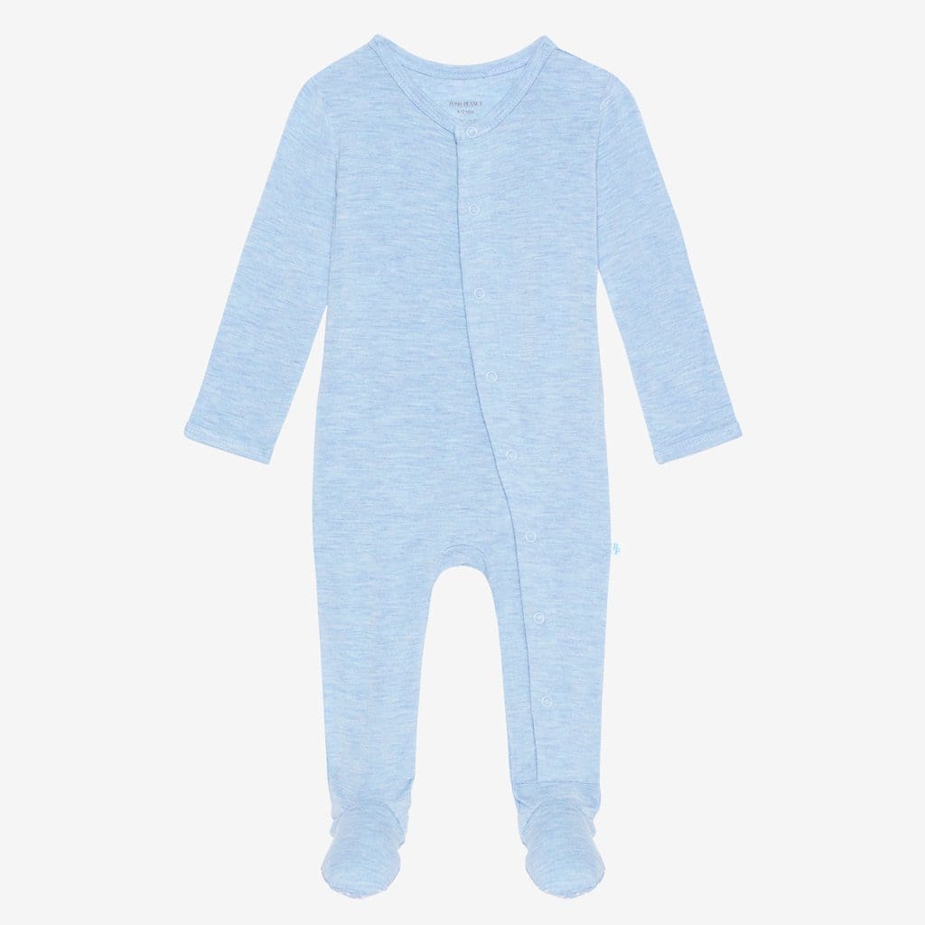 Blue Heather Footie Snap One Piece