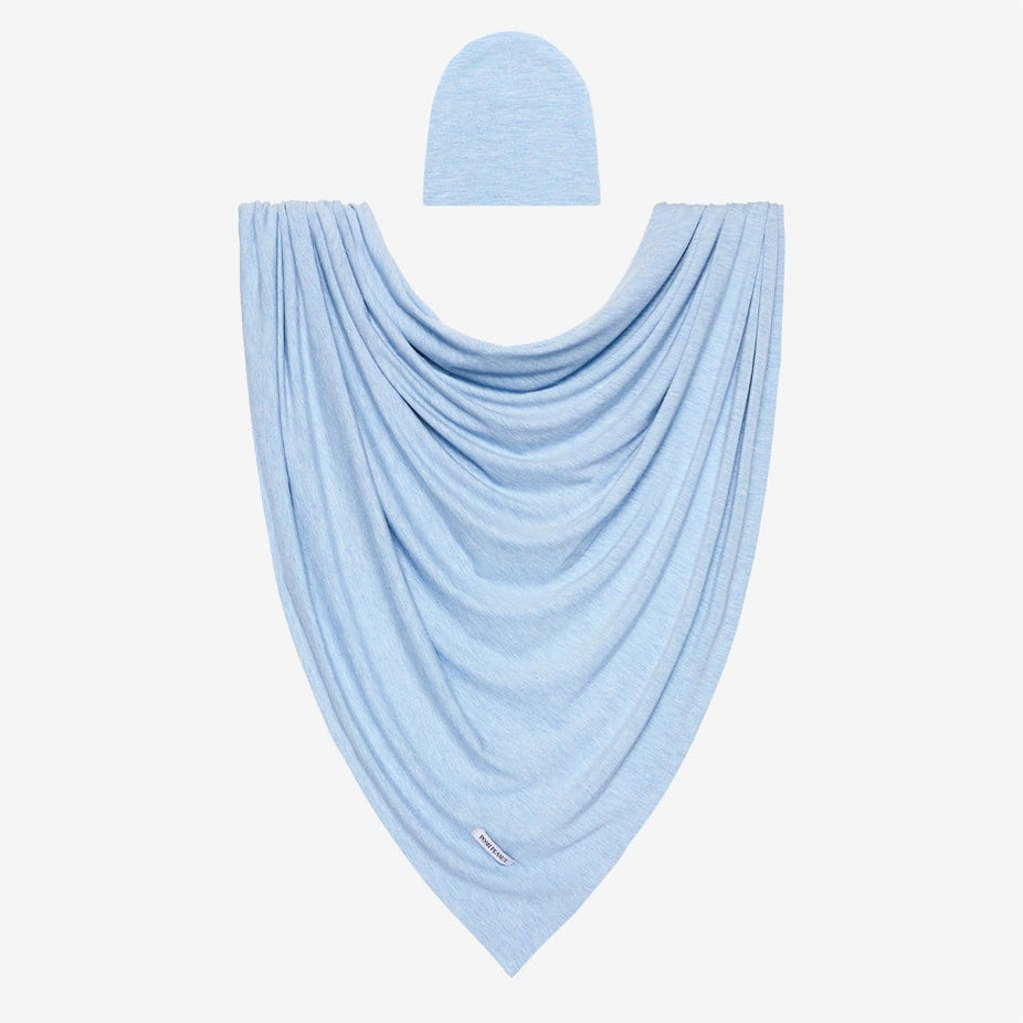 Blue Heather Swaddle Beanie Set