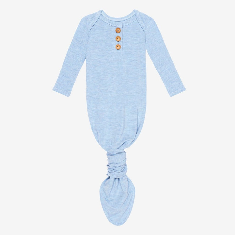 Blue Heather Button Knotted Gown