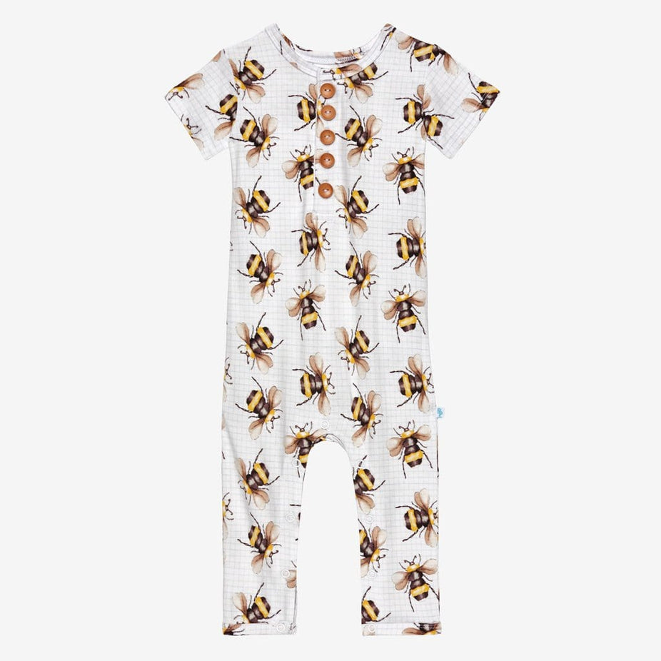 Buzz Short Sleeve Henley Romper