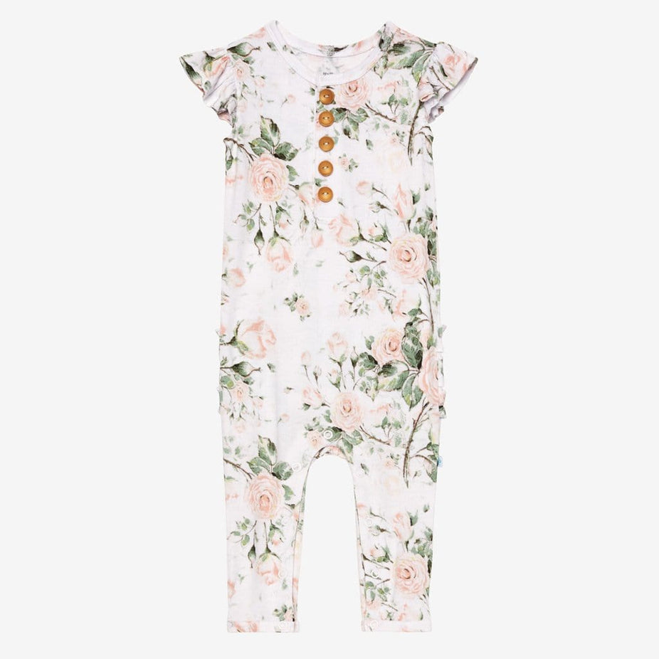 Delilah Ruffled Cap Sleeve Henley Romper