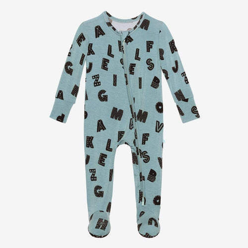 Alpha Footie Zippered One Piece