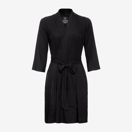Black Ribbed Robe