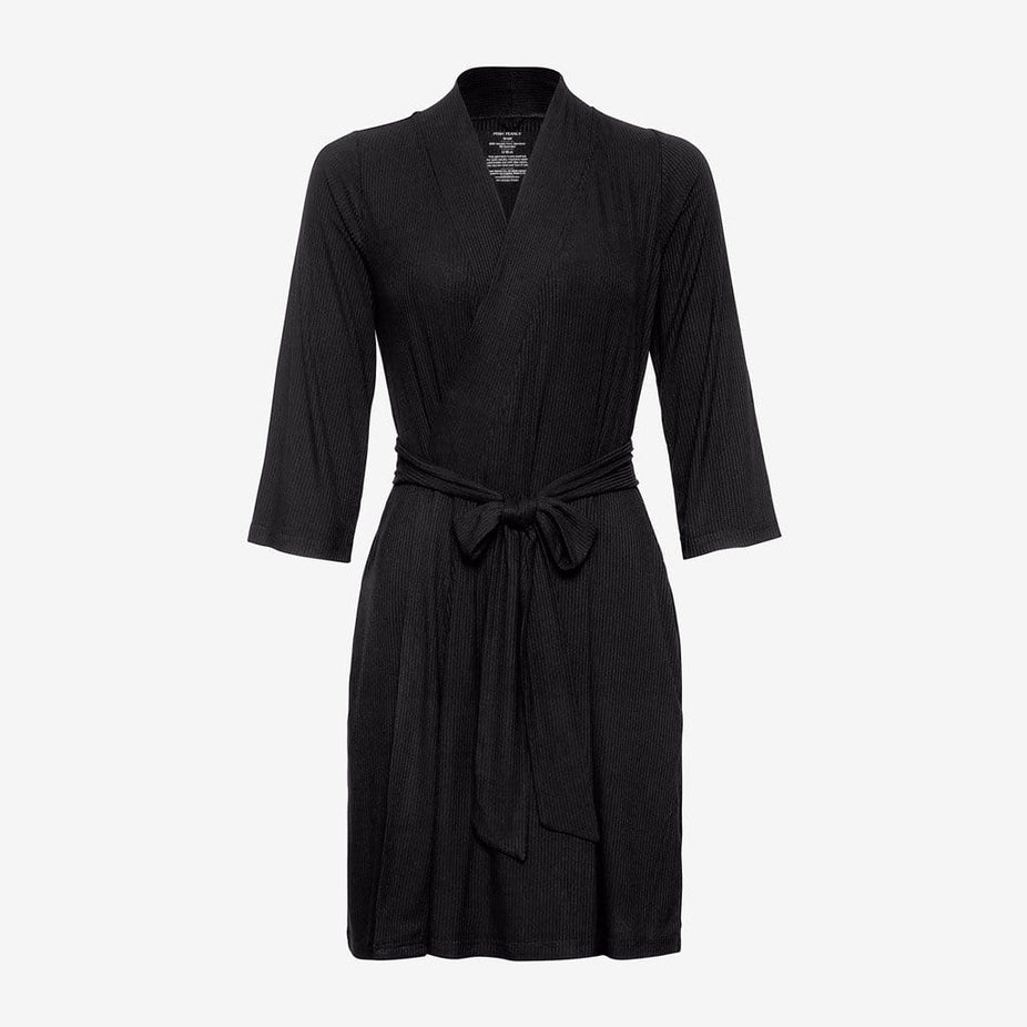 Black Ribbed Robe