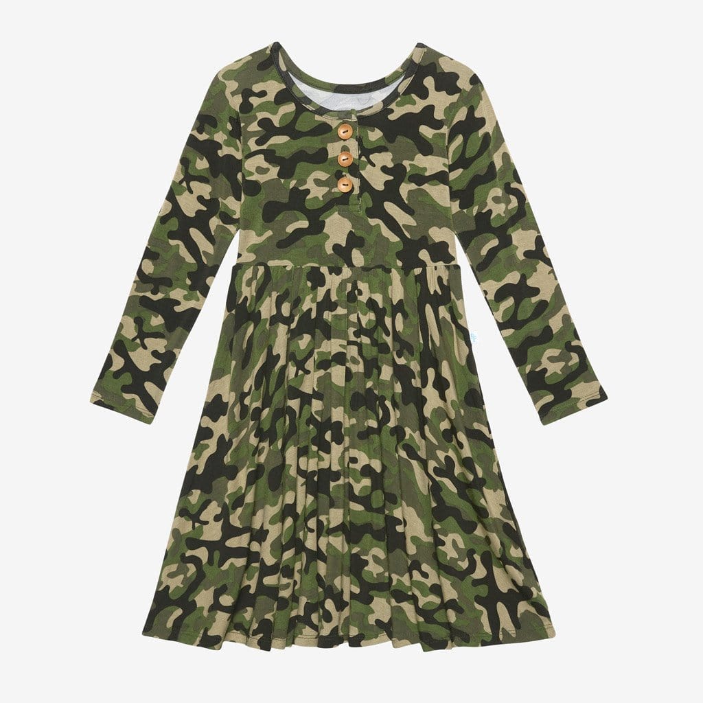 Cadet Long Sleeve Henley Twirl Dress