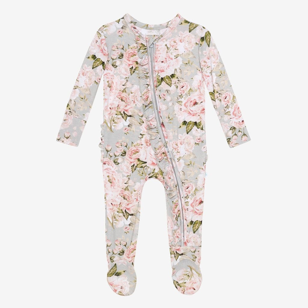 Celine footie ruffled zippered one piece