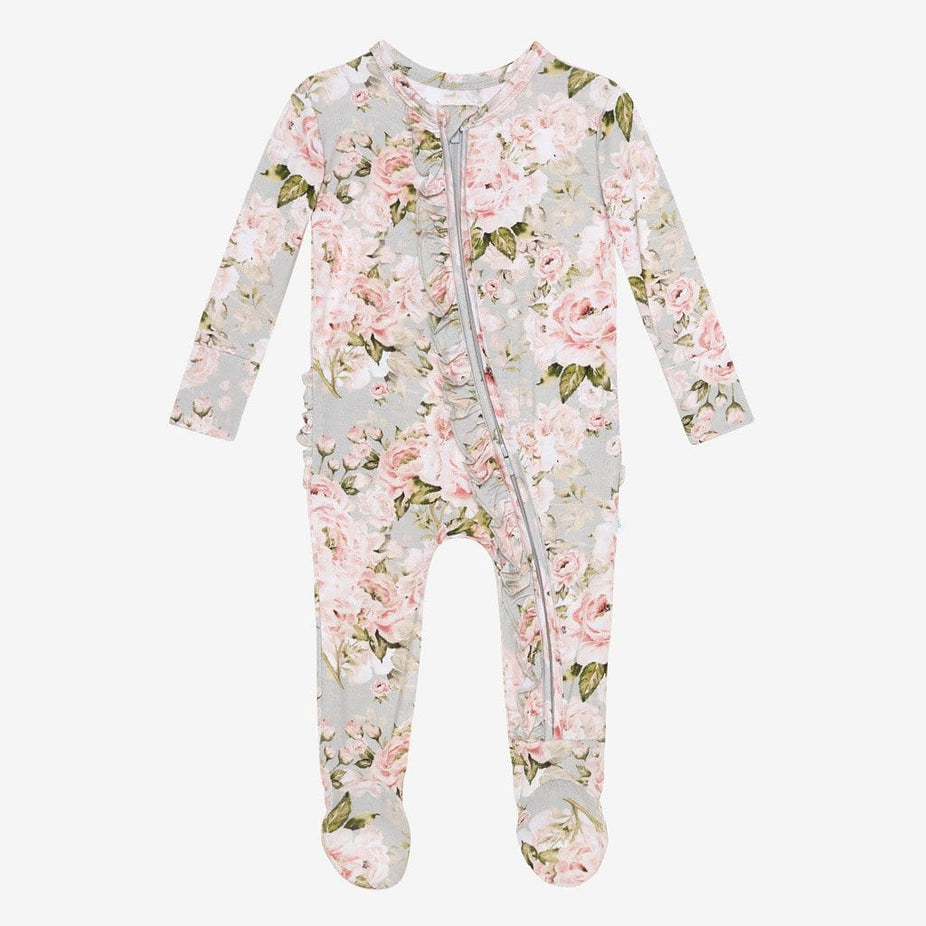 Celine footie ruffled zippered one piece