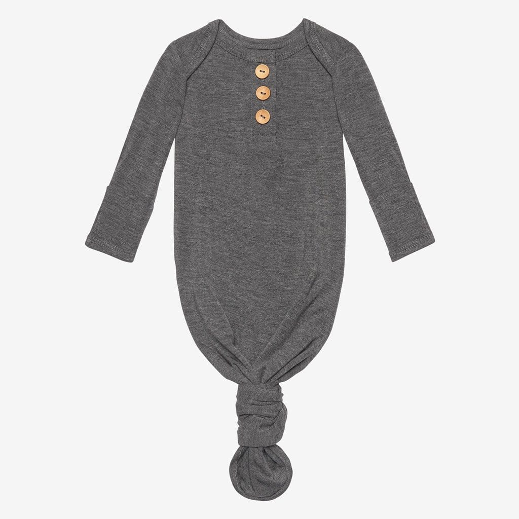 Charcoal Heather Button Knotted Gown