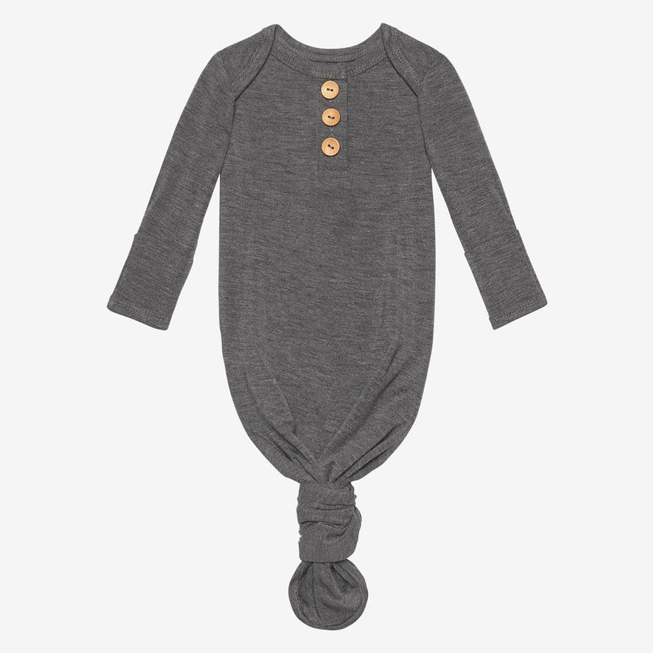 Charcoal Heather Button Knotted Gown
