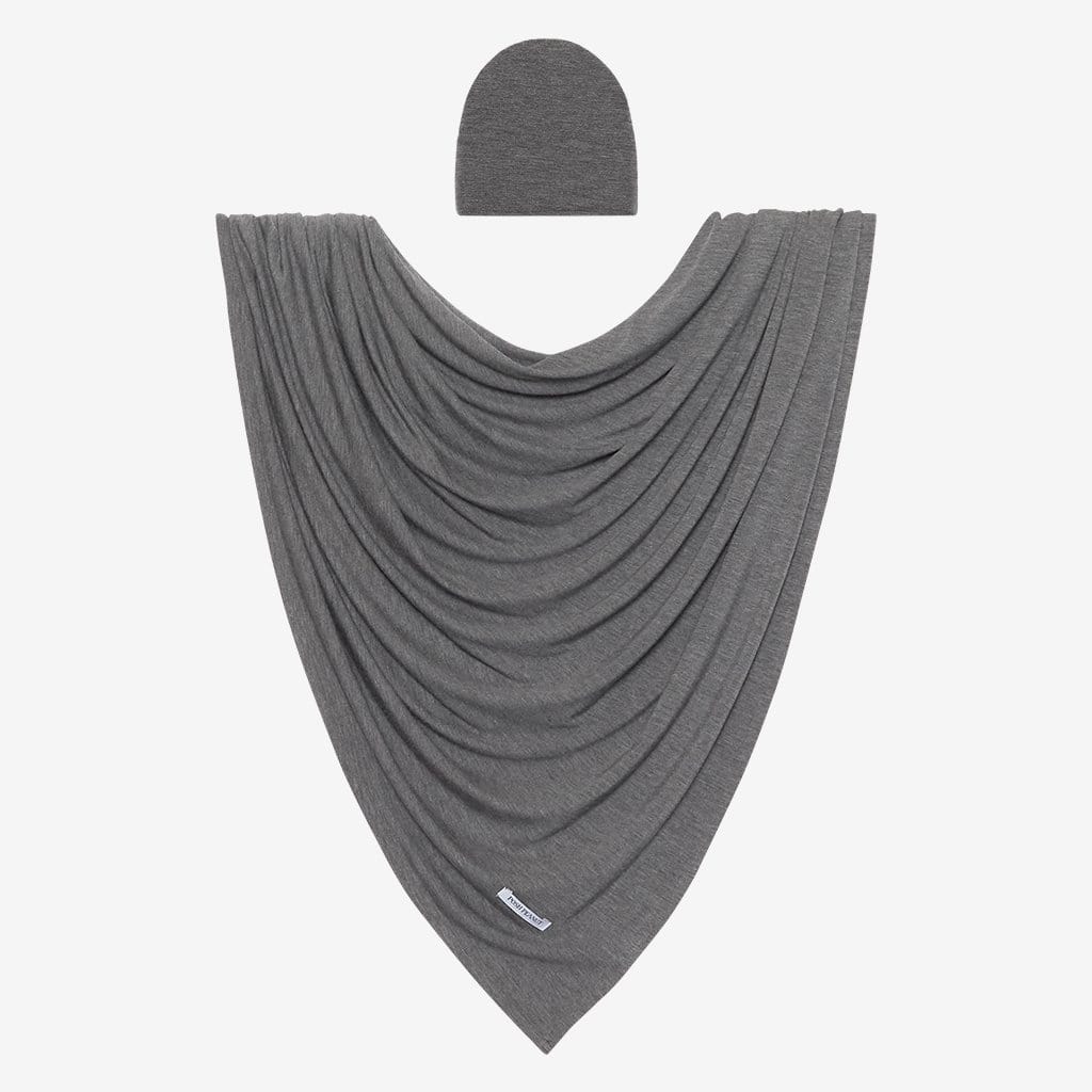 Charcoal Heather Swaddle Beanie Set