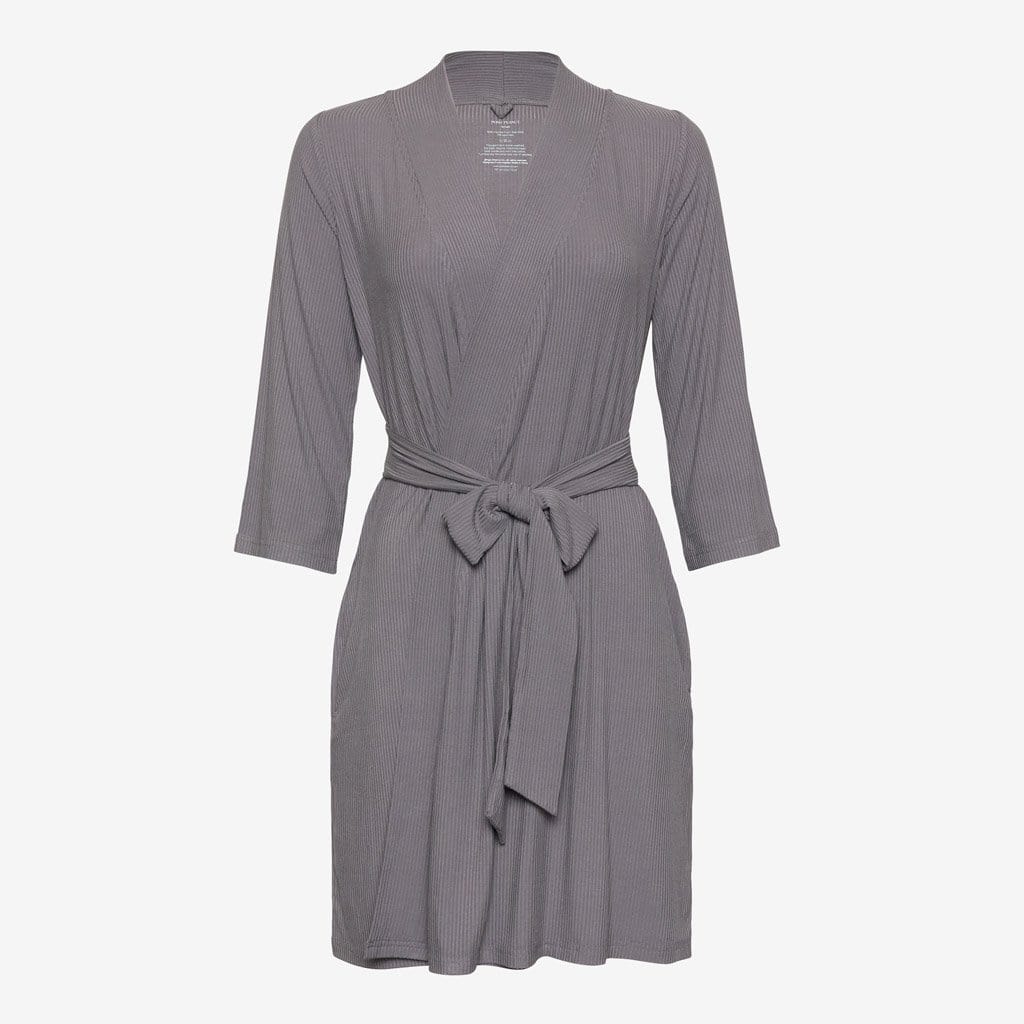 Charcoal Ribbed Robe