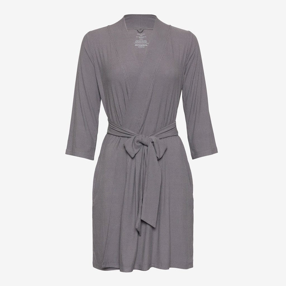 Charcoal Ribbed Robe