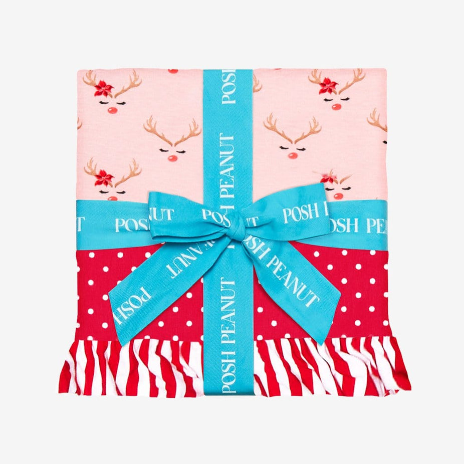 Clarice & Jane Ruffled Luxe Patoo with Reindeer print