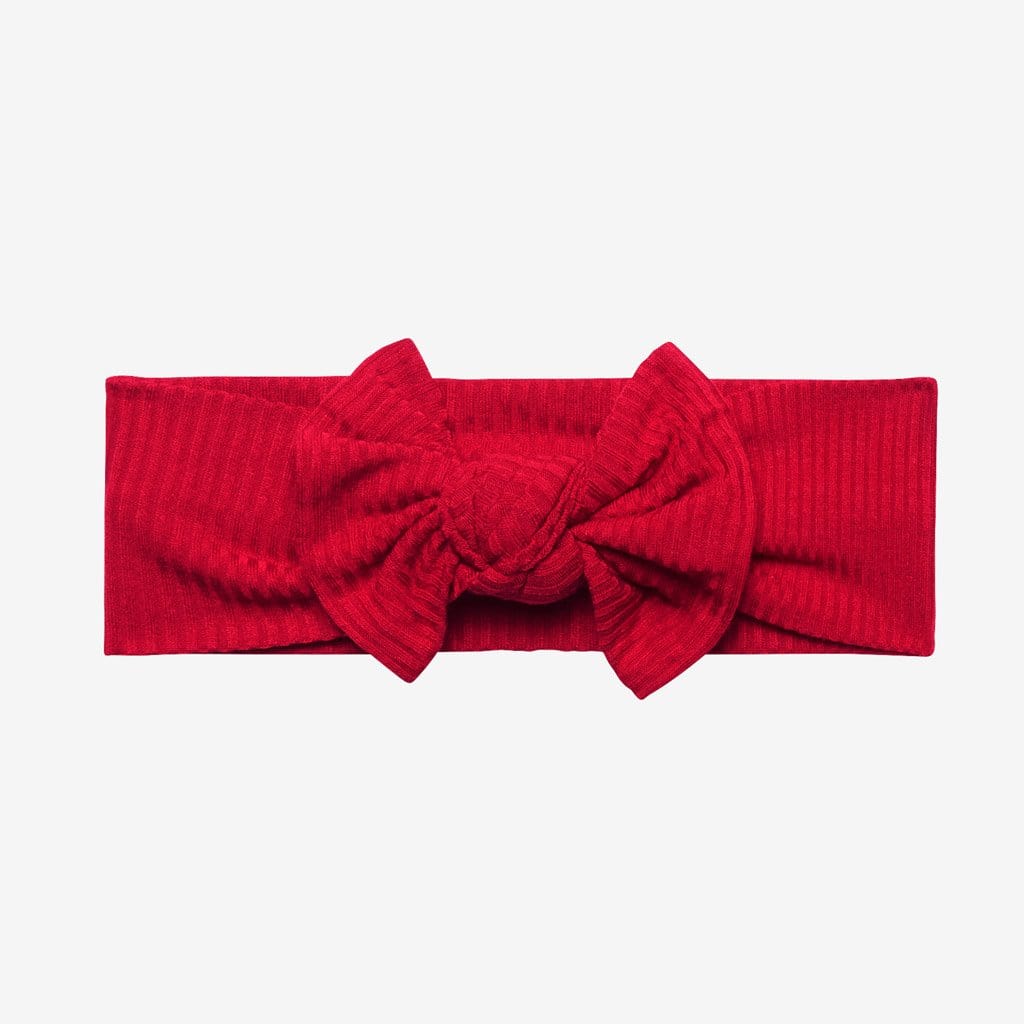 Crimson Ribbed Headwrap