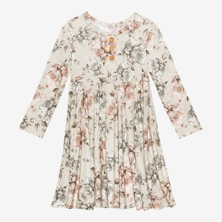 Daniella Long Sleeve Henley Twirl Dress