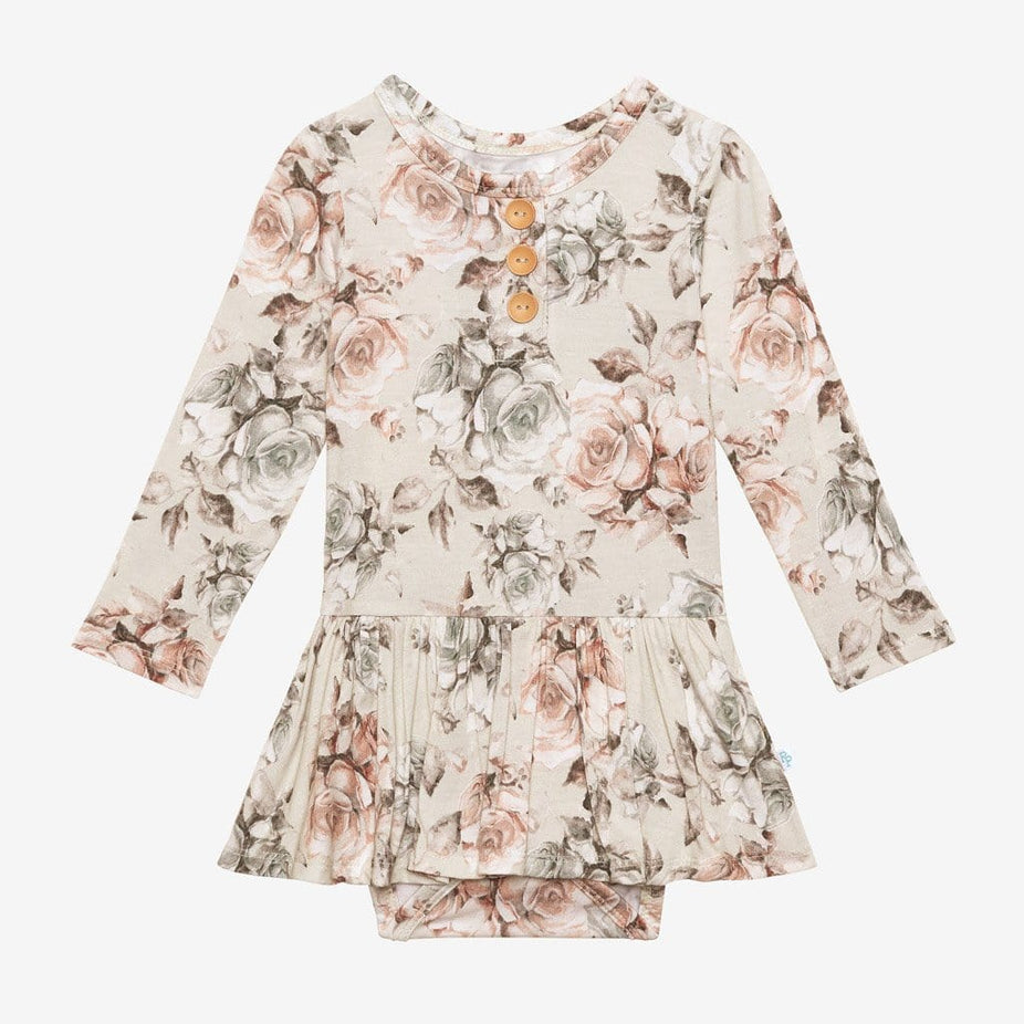 Daniella Long Sleeve Henley Twirl Skirt Bodysuit