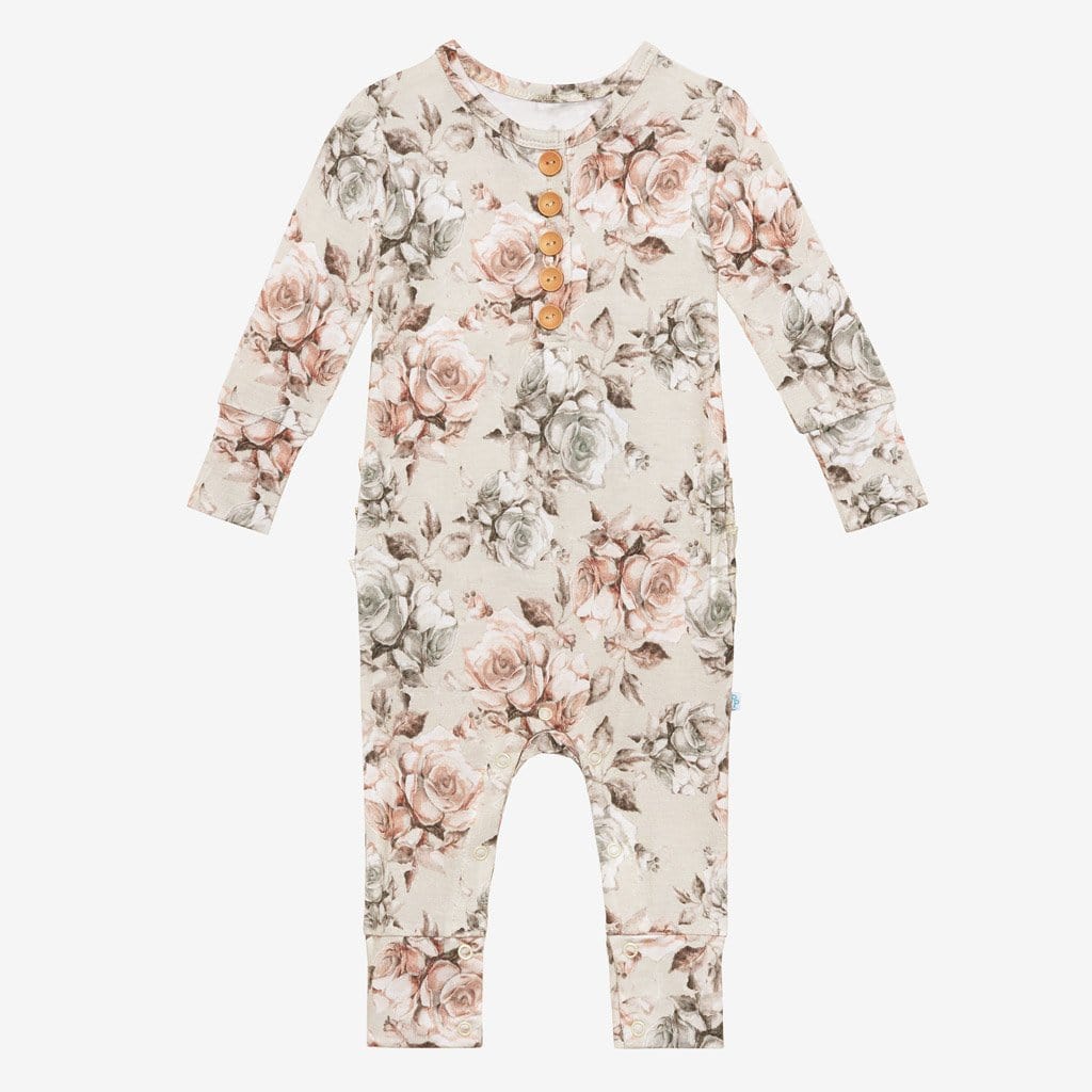 Daniella Long Sleeve Ruffled Henley Romper
