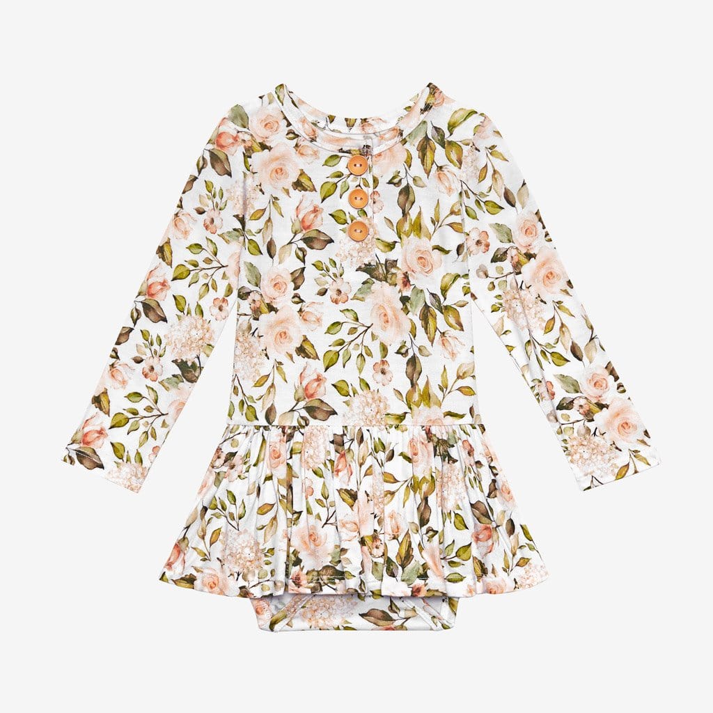 Katherine Long Sleeve Henley Twirl Skirt Bodysuit