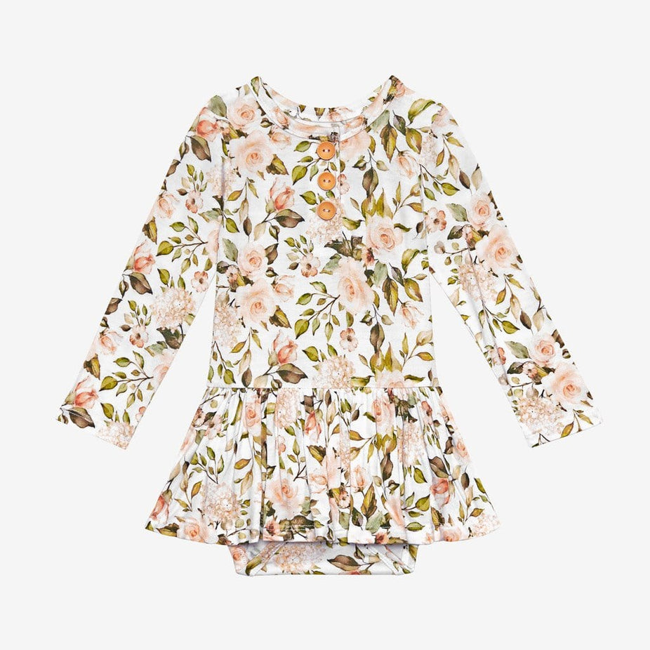 Katherine Long Sleeve Henley Twirl Skirt Bodysuit
