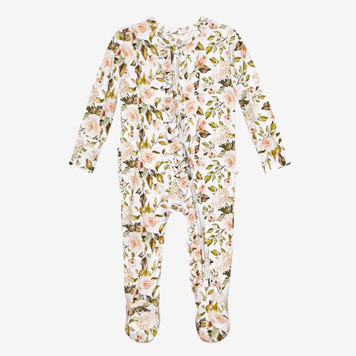 Katherine Footie Ruffled Zippered One Piece