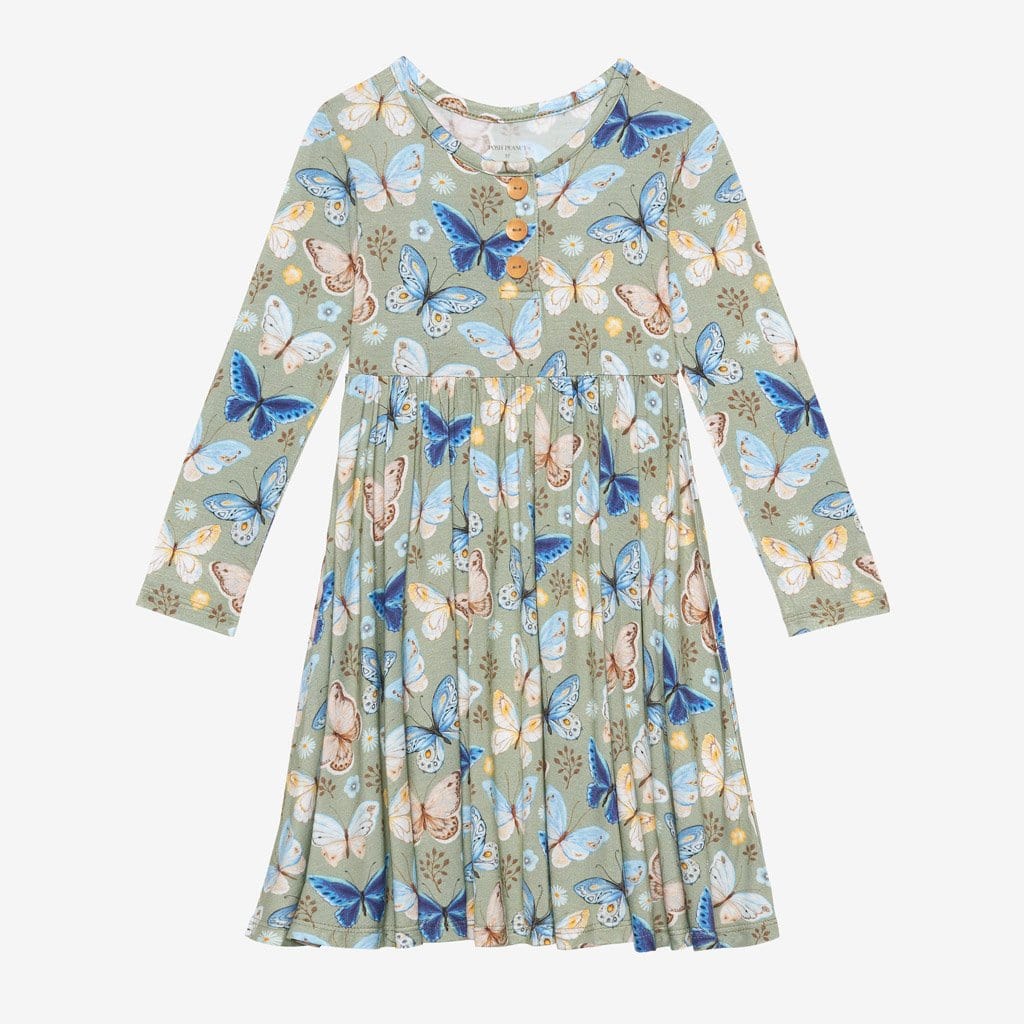 Lucy Long Sleeve Henley Twirl Dress