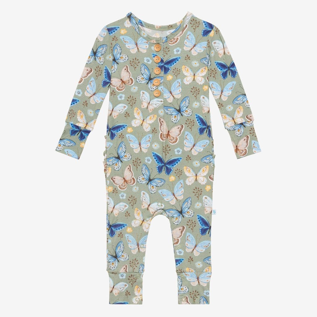 Lucy Long Sleeve Ruffled Henley Romper