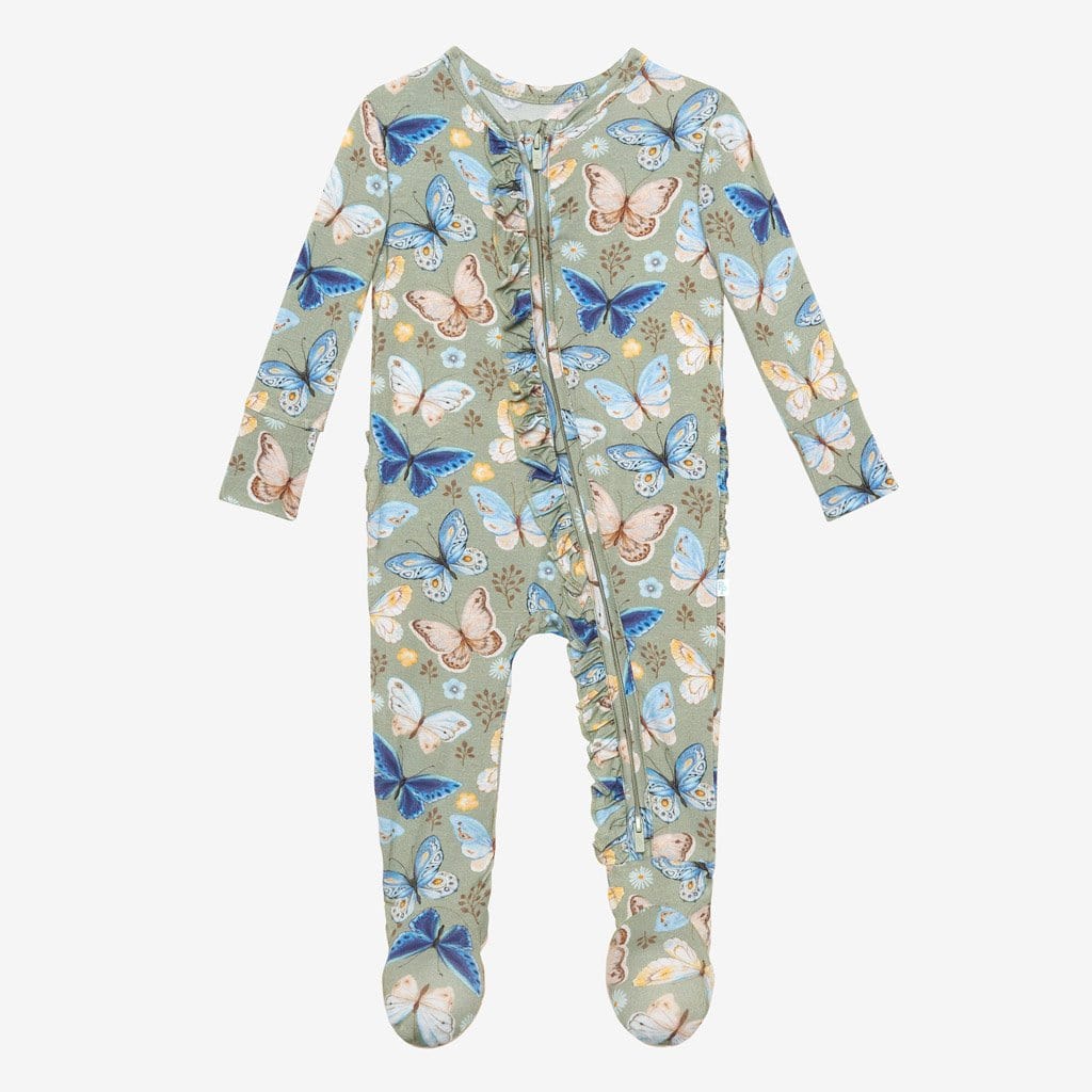 Lucy Footie Ruffled Zippered One Piece