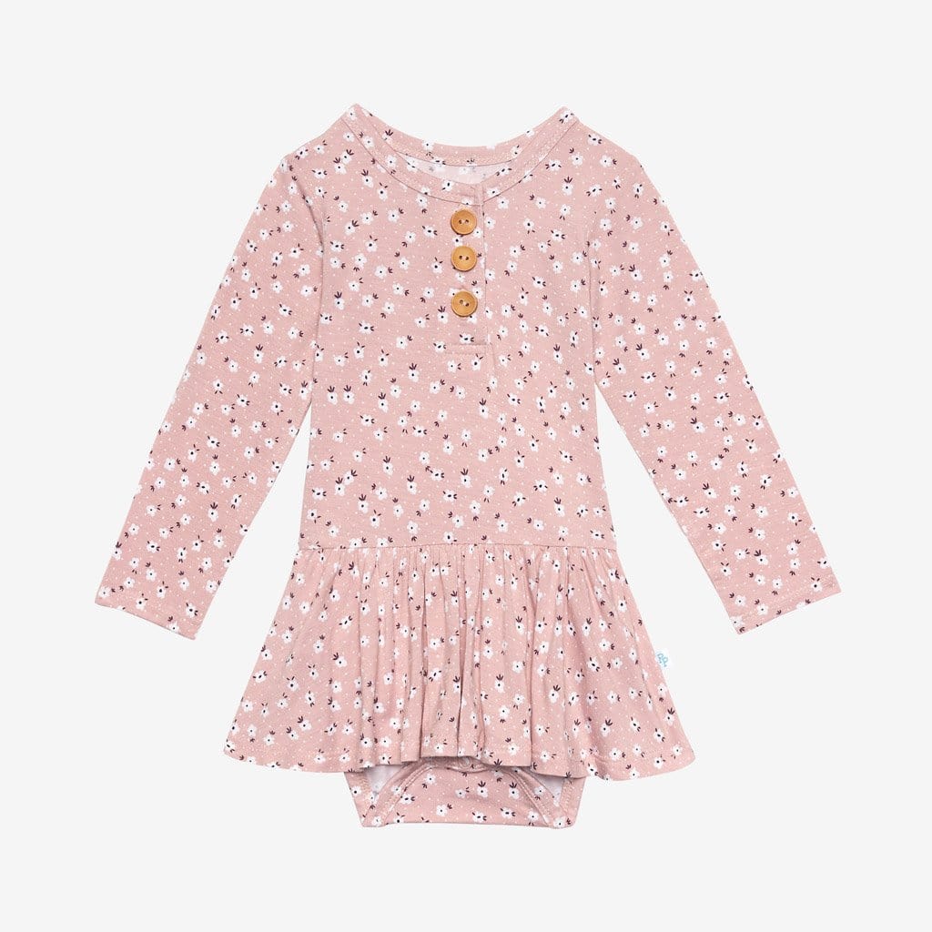 Maevis long sleeve henley twirl skirt bodysuit