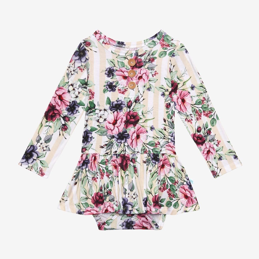 Melina Long Sleeve Henley Twirl Skirt Bodysuit