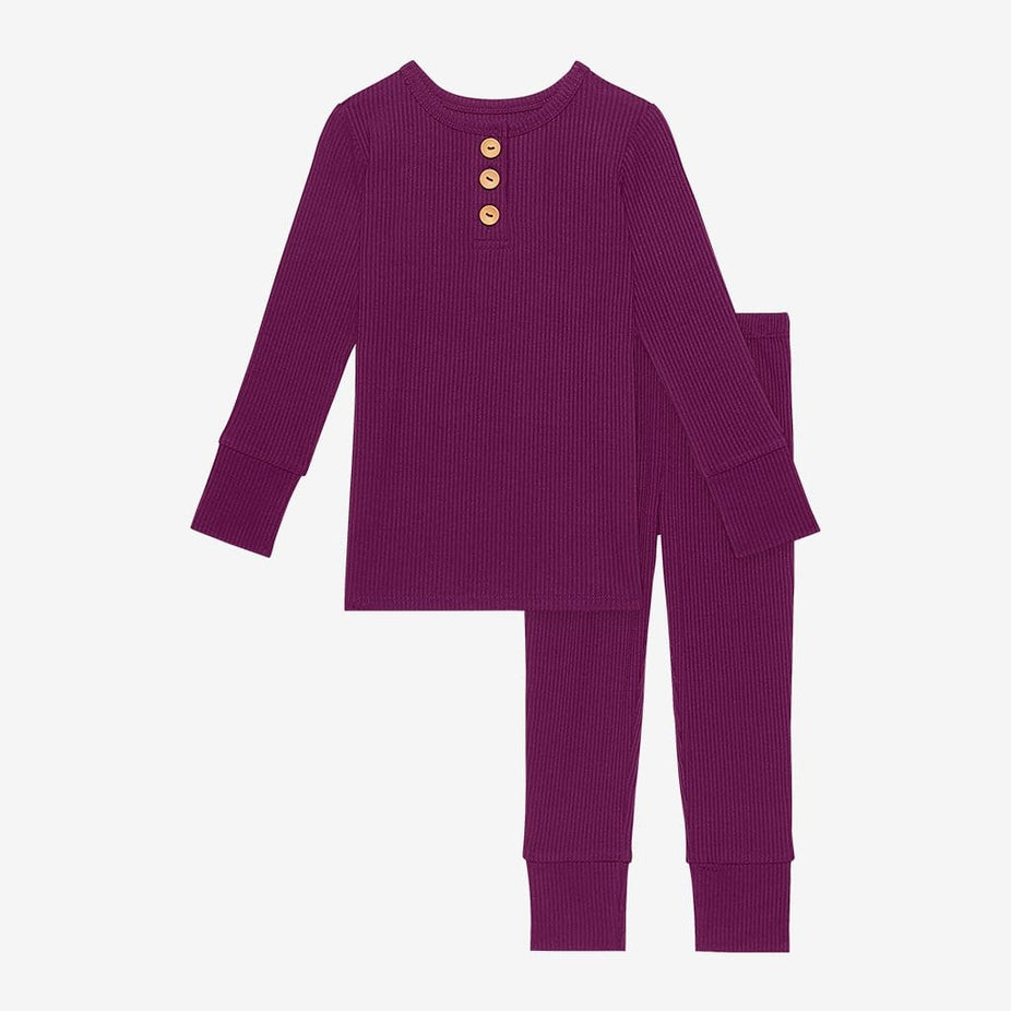 Orchid Ribbed Long Sleeve Henley Pajamas