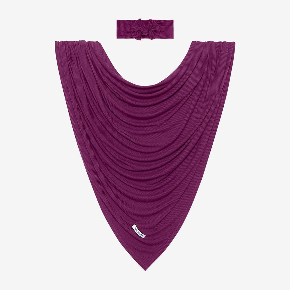 Orchid Ribbed Swaddle Headband Set