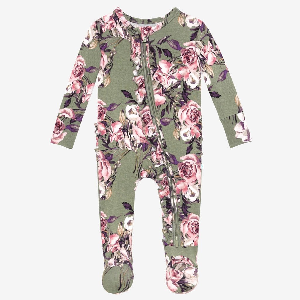 Seraphine footie ruffled zippered one piece