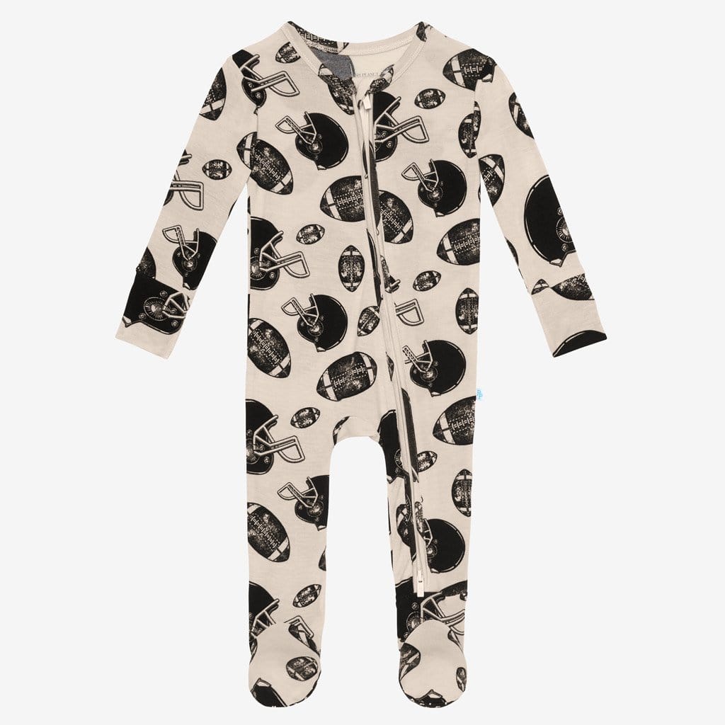 Touchdown footie zippered one piece