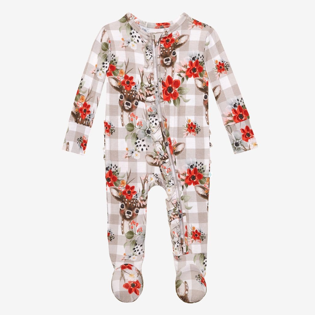 Winnie Footie Ruffled Zippered One Piece