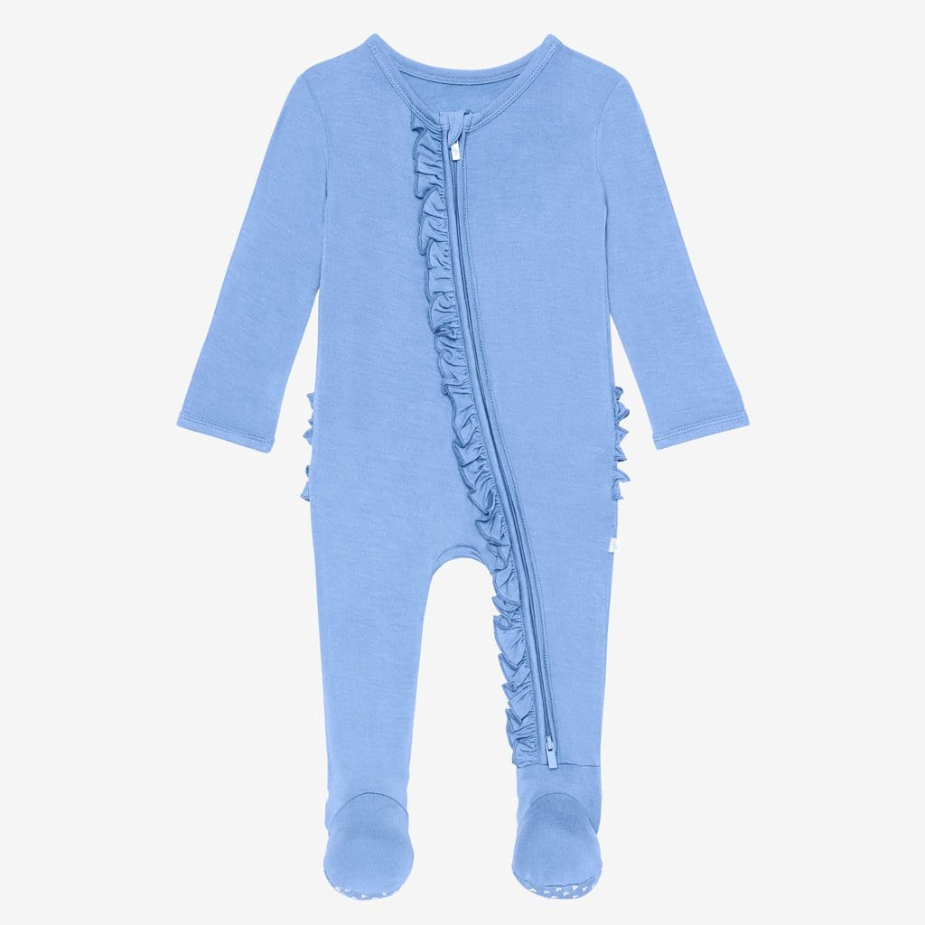 Granada Sky Footie Ruffled Zippered One Piece