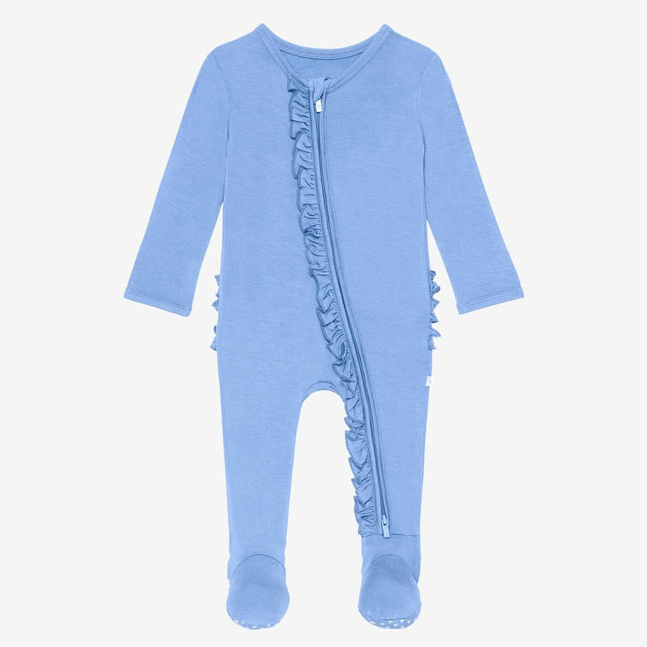 Granada Sky Footie Ruffled Zippered One Piece