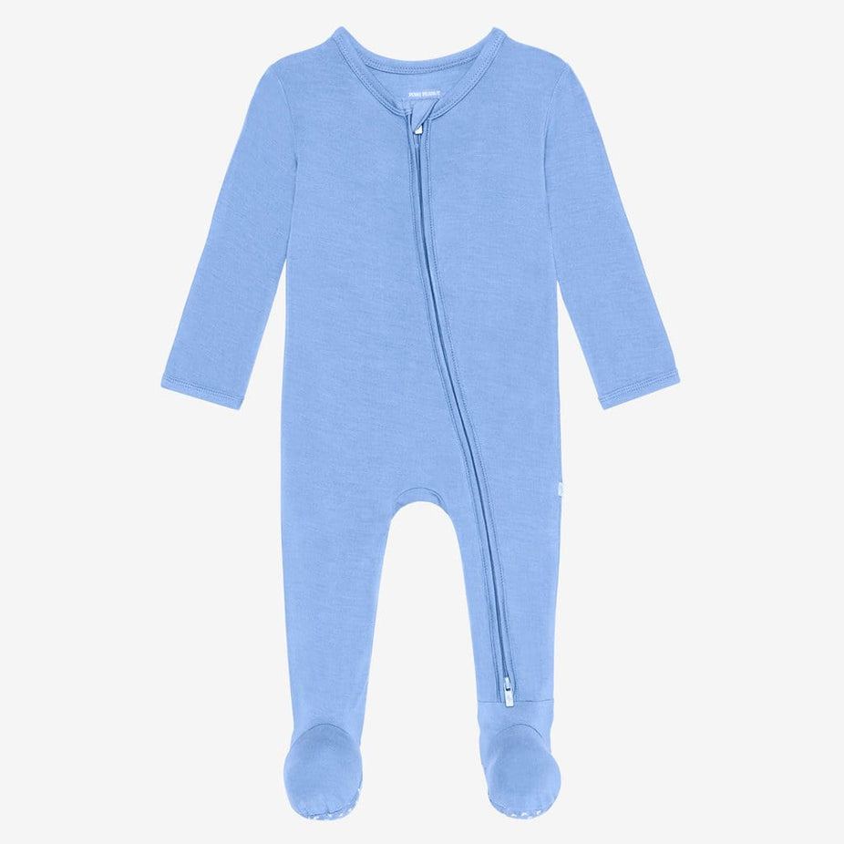 Front of granada sky footie zippered one piece
