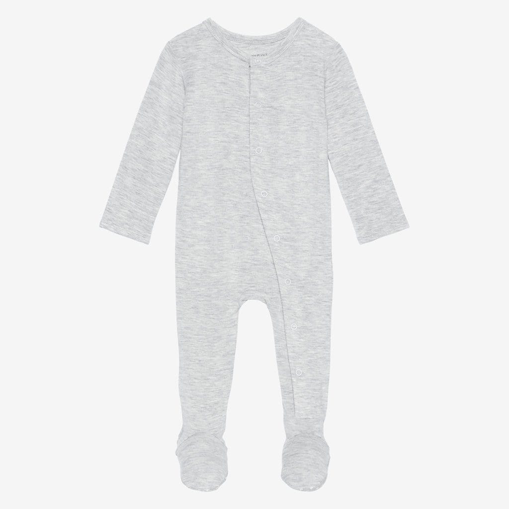 Athletic Gray Heather Footie Snap One Piece