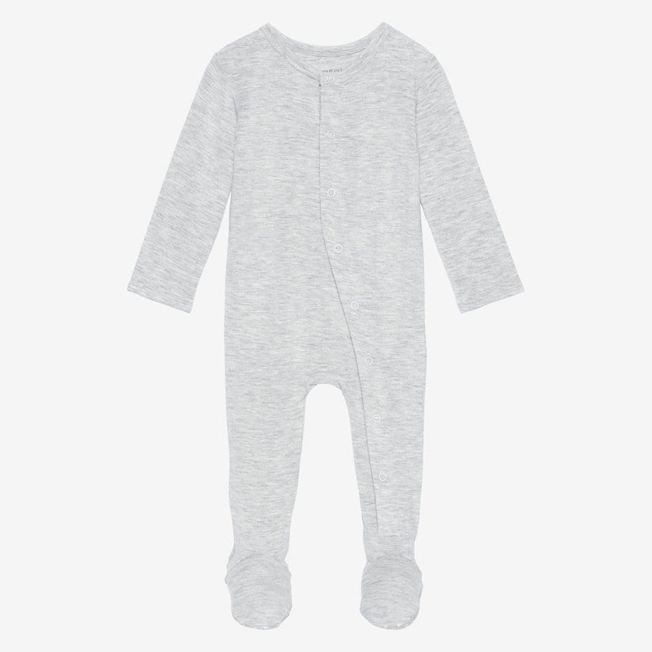 Athletic Gray Heather Footie Snap One Piece