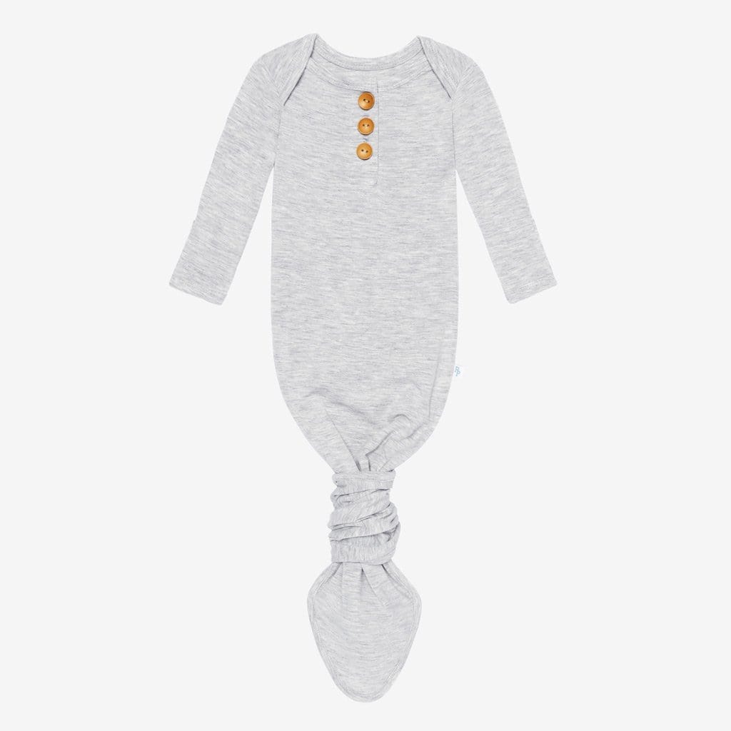 Athletic Gray Heather Button Knotted Gown