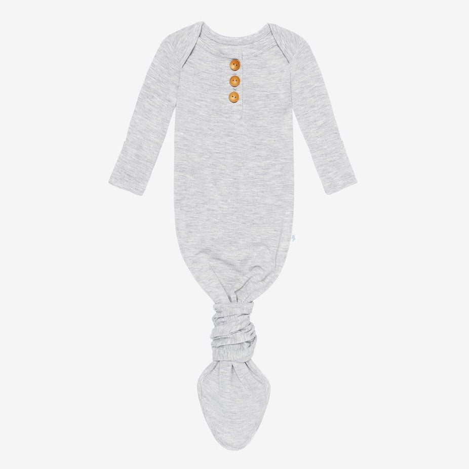 Athletic Gray Heather Button Knotted Gown