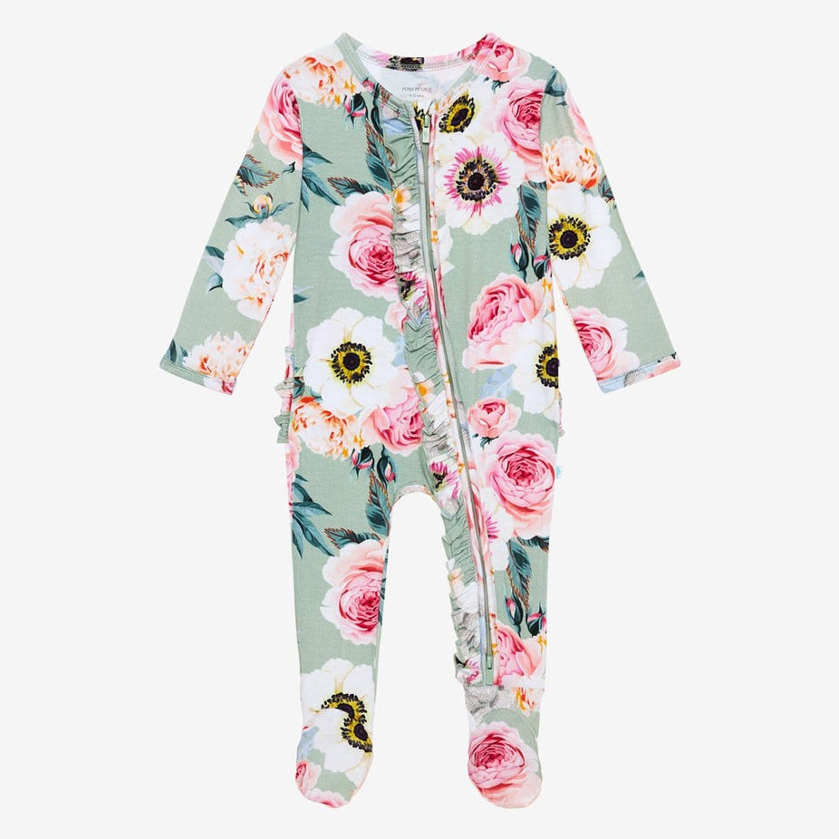 Jolie Footie Ruffled Zippered One Piece
