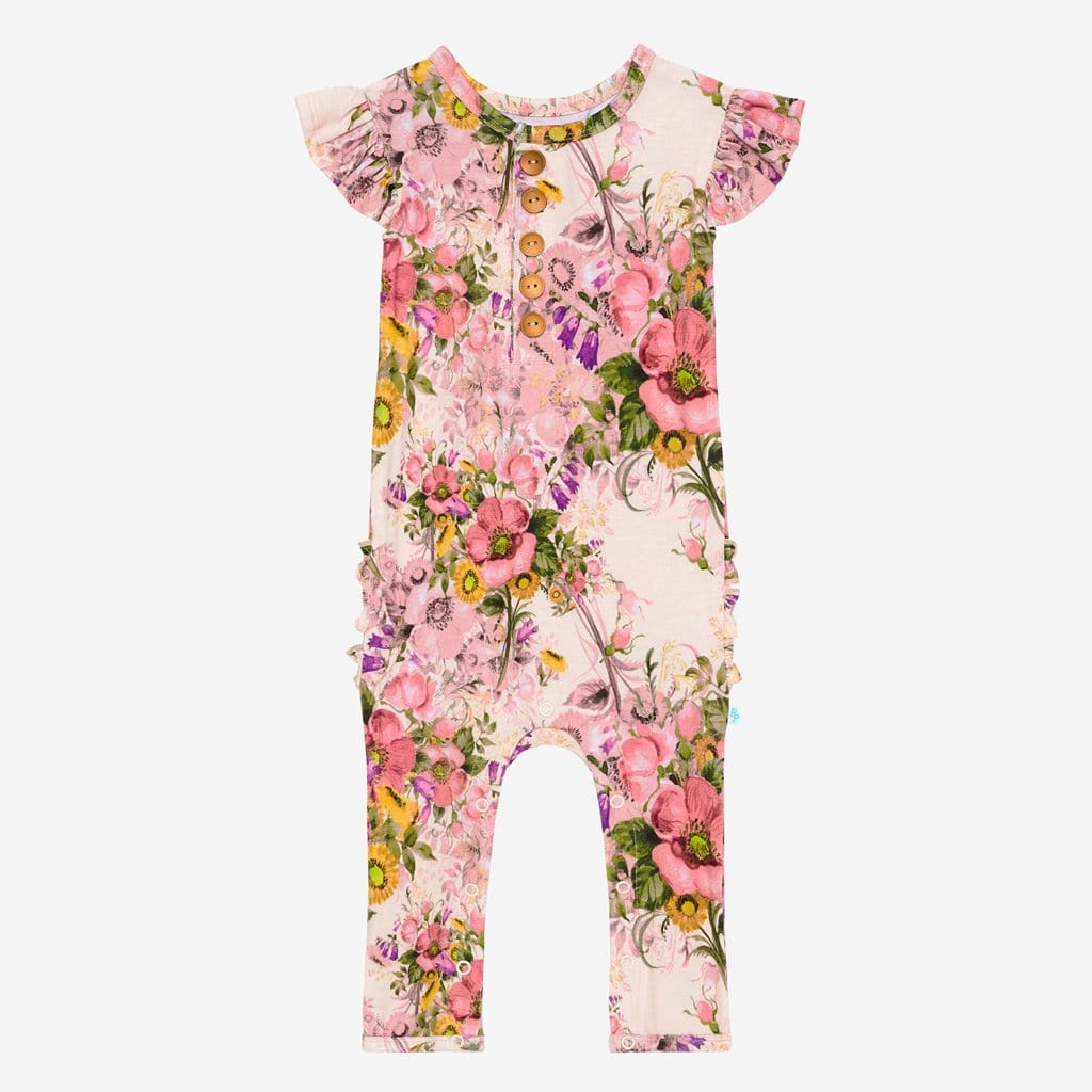 June ruffled cap sleeve romper