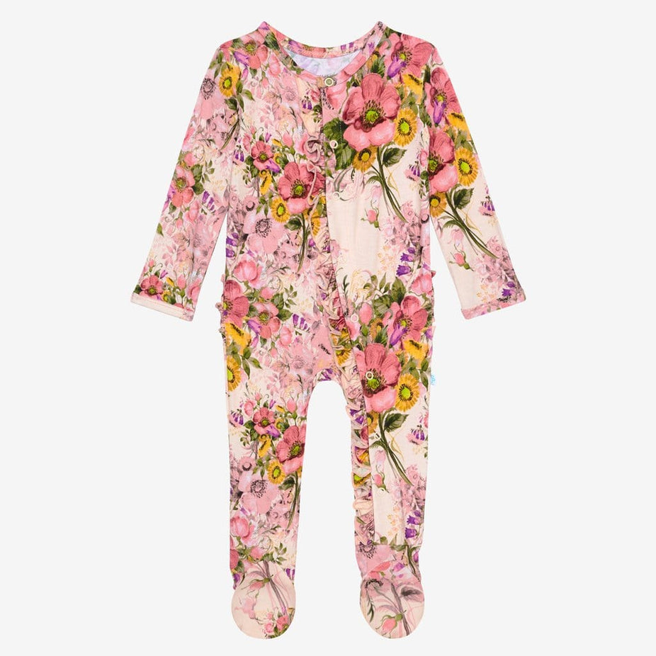 June footie ruffled snap one piece