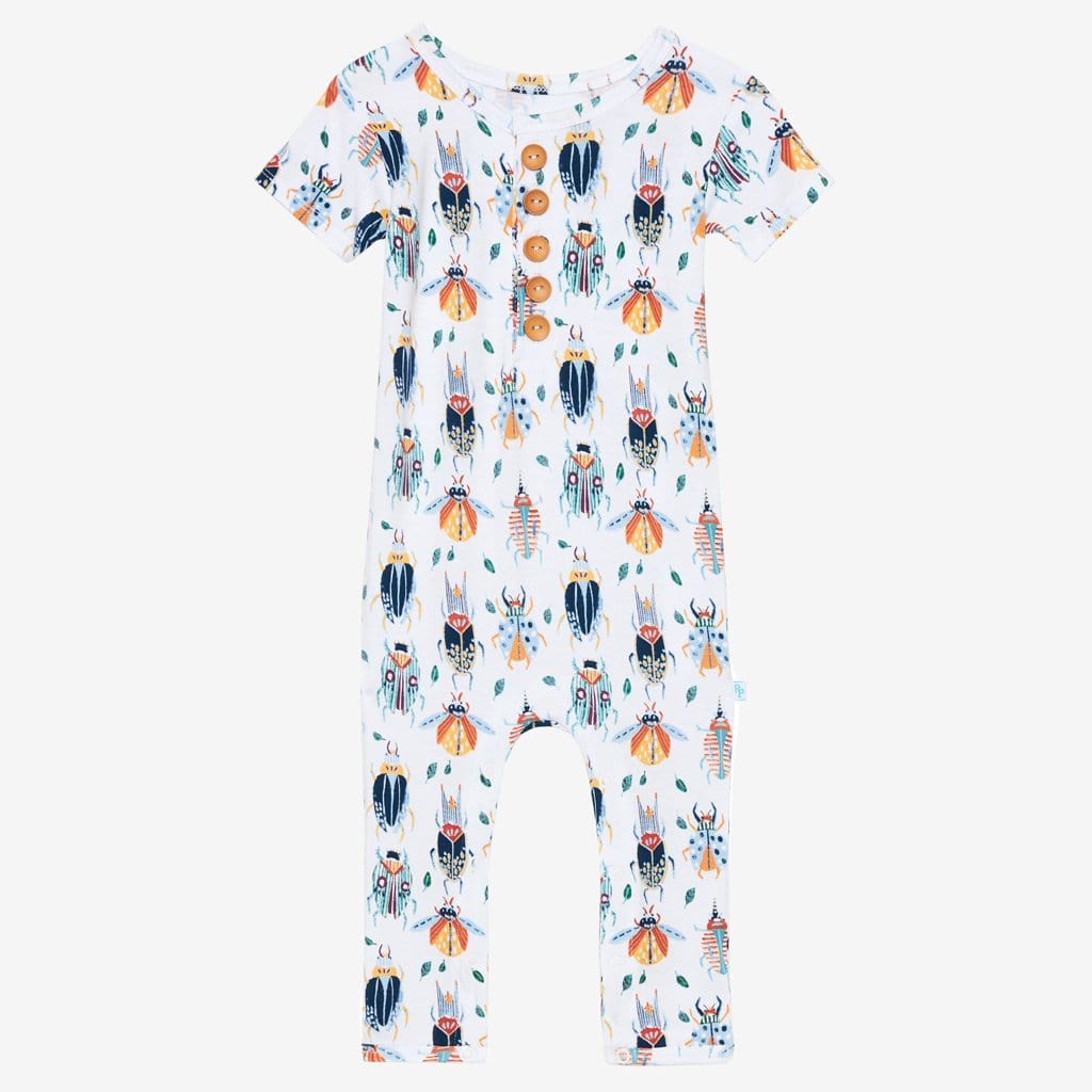 Lennox short sleeve henley romper