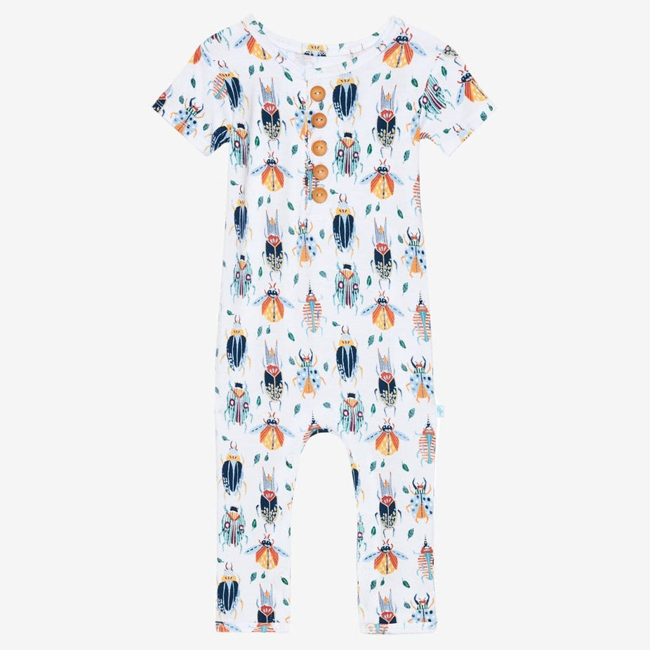 Lennox short sleeve henley romper