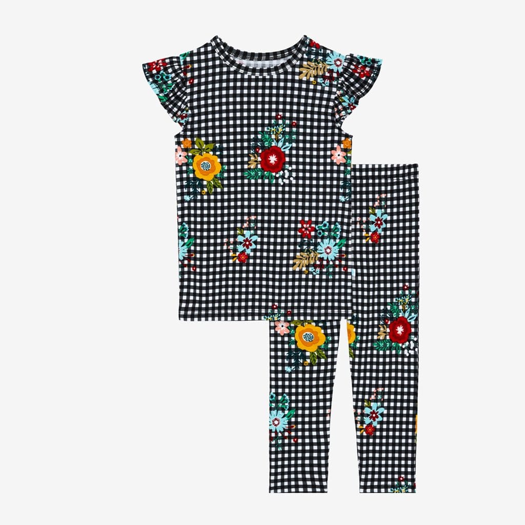 Louisa Ruffled Cap Sleeve Shirt & Pants Set